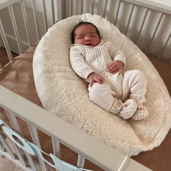 Babyslofjes Merino wol Offwhite 0-3 maanden