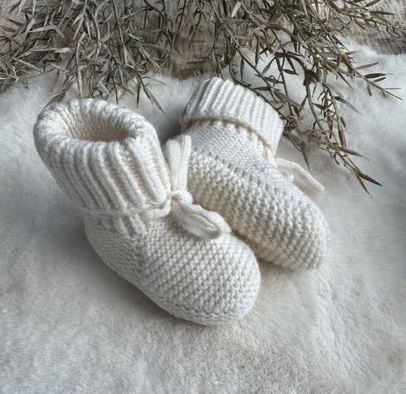 Babyslofjes Merinowol - Offwhite - 0-6 maand