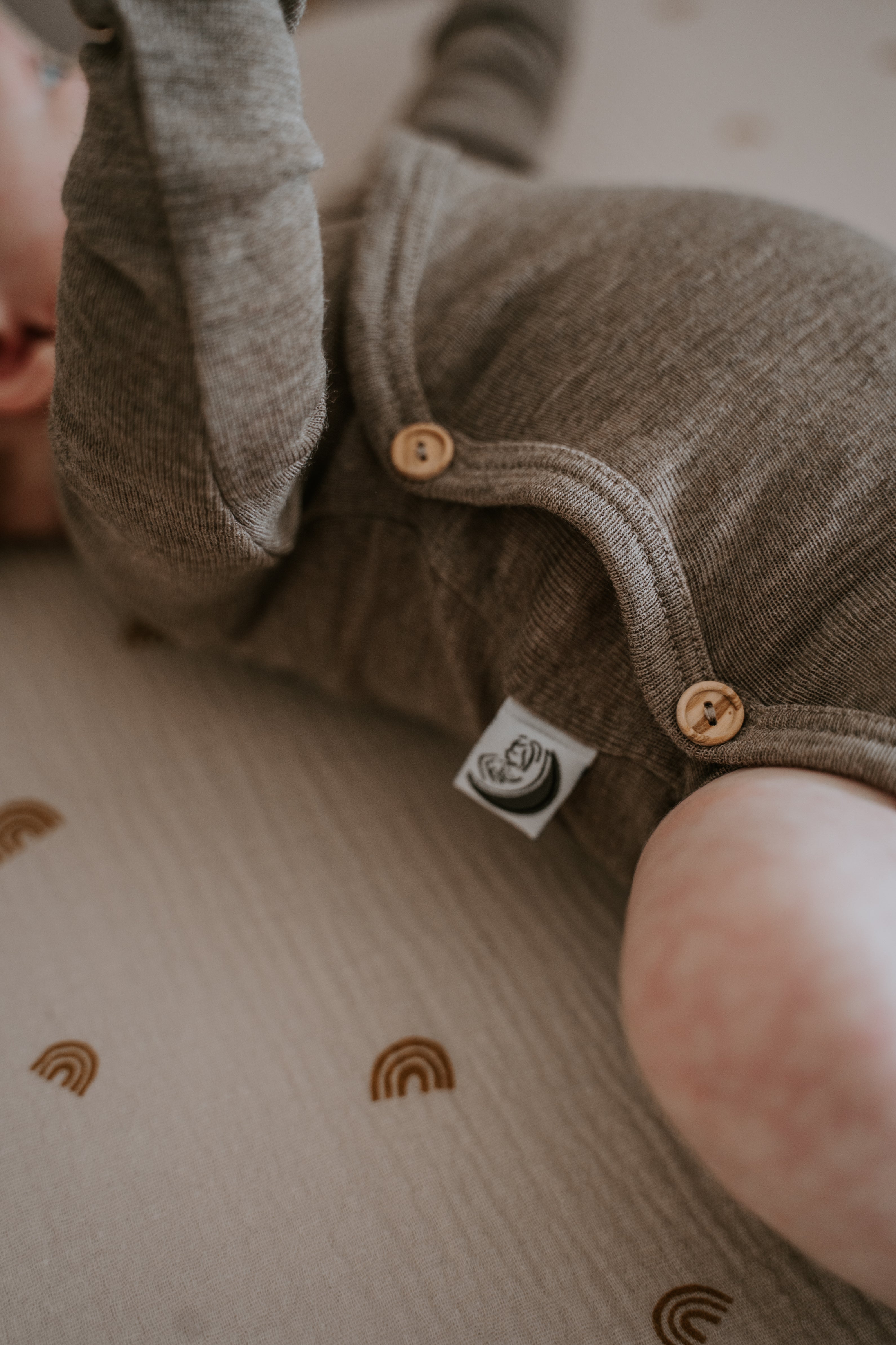 Meegroei overslagromper Merinowol Taupe