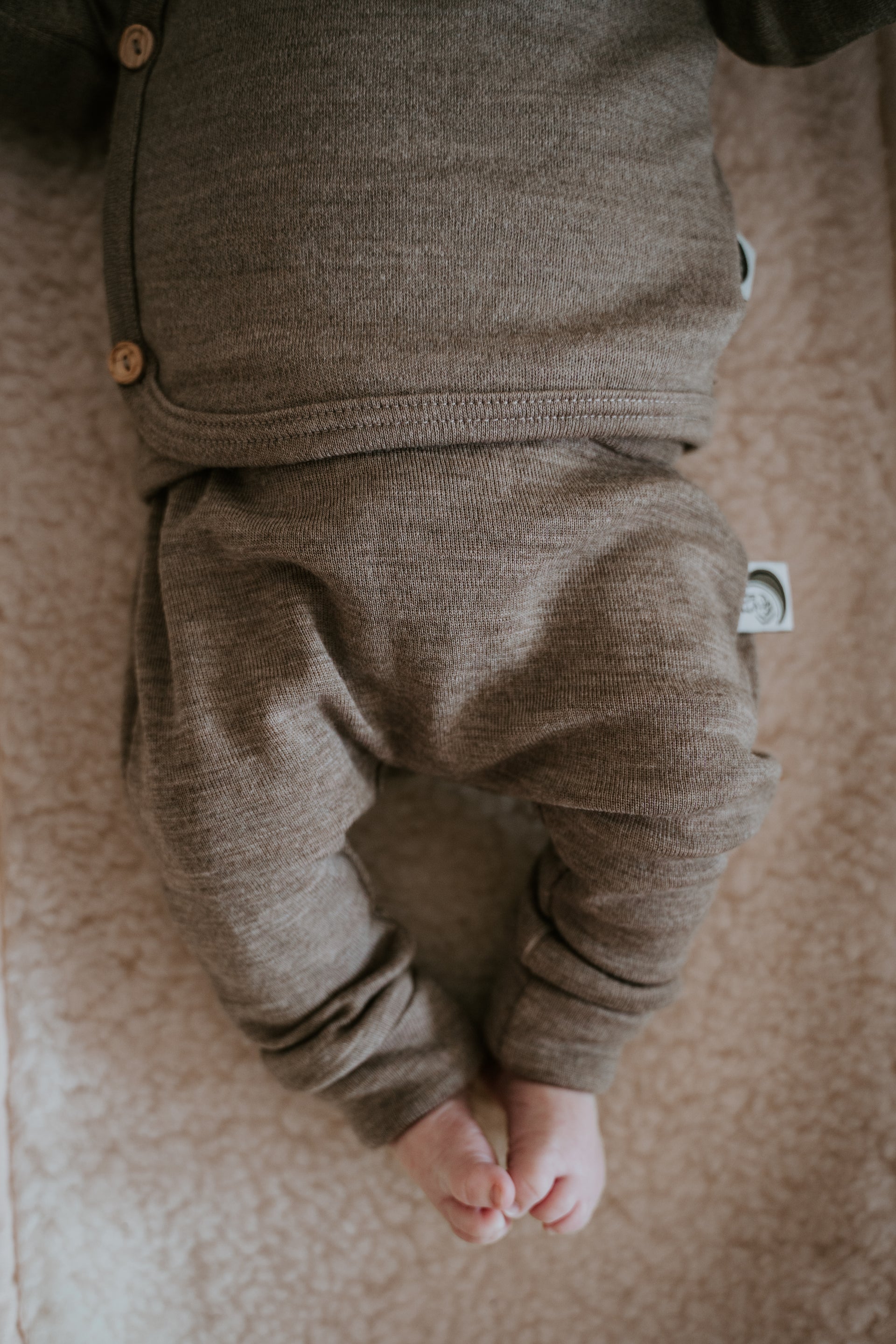Baby Trousers Merino Wool - Stone