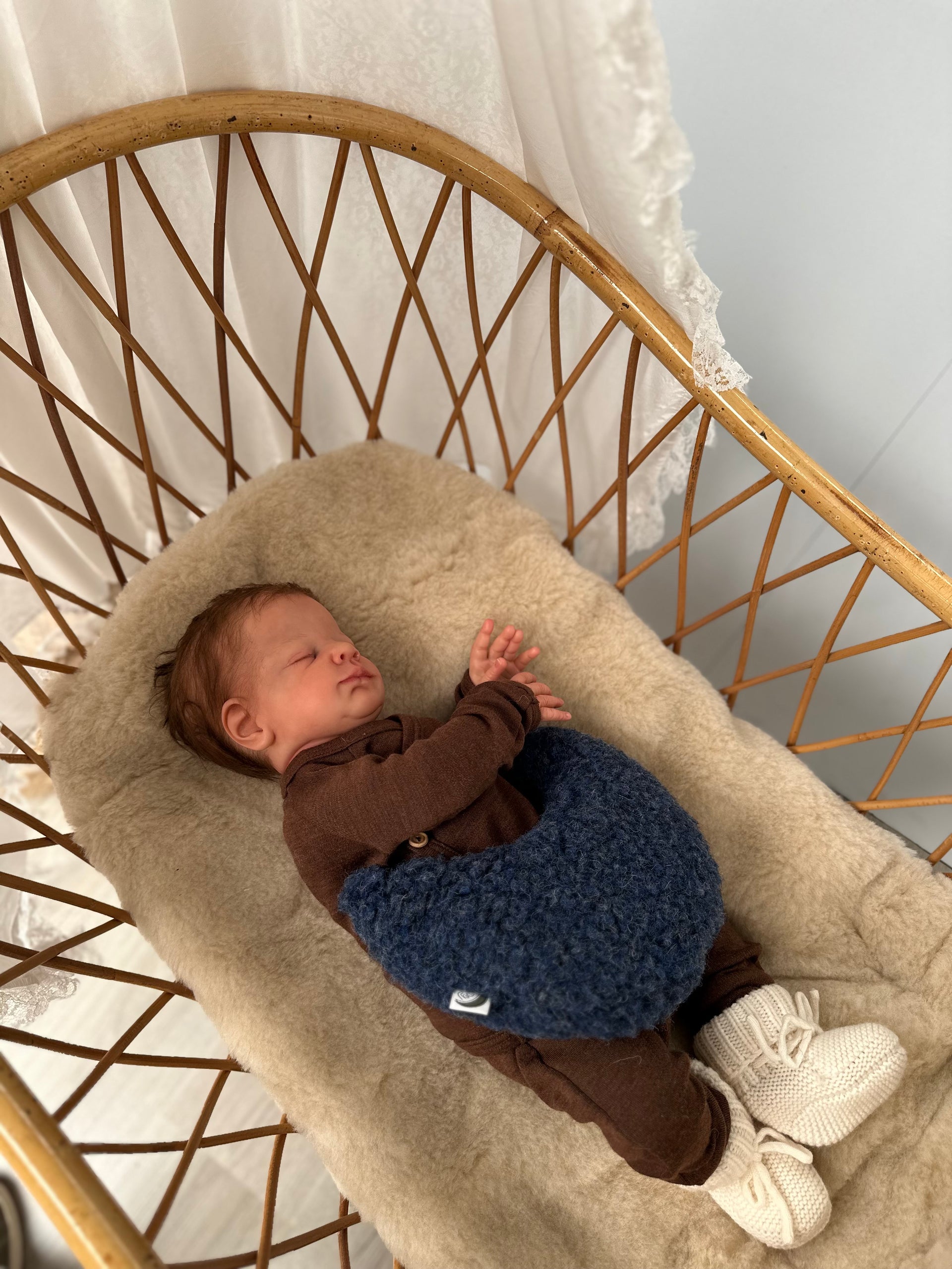 Warmtemaantje Teddy Merinowol - Denim