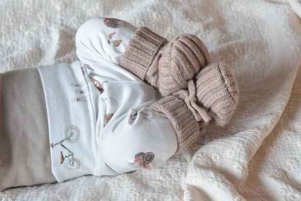 Babyslofjes Merinowol - Sand - 0-3 maanden