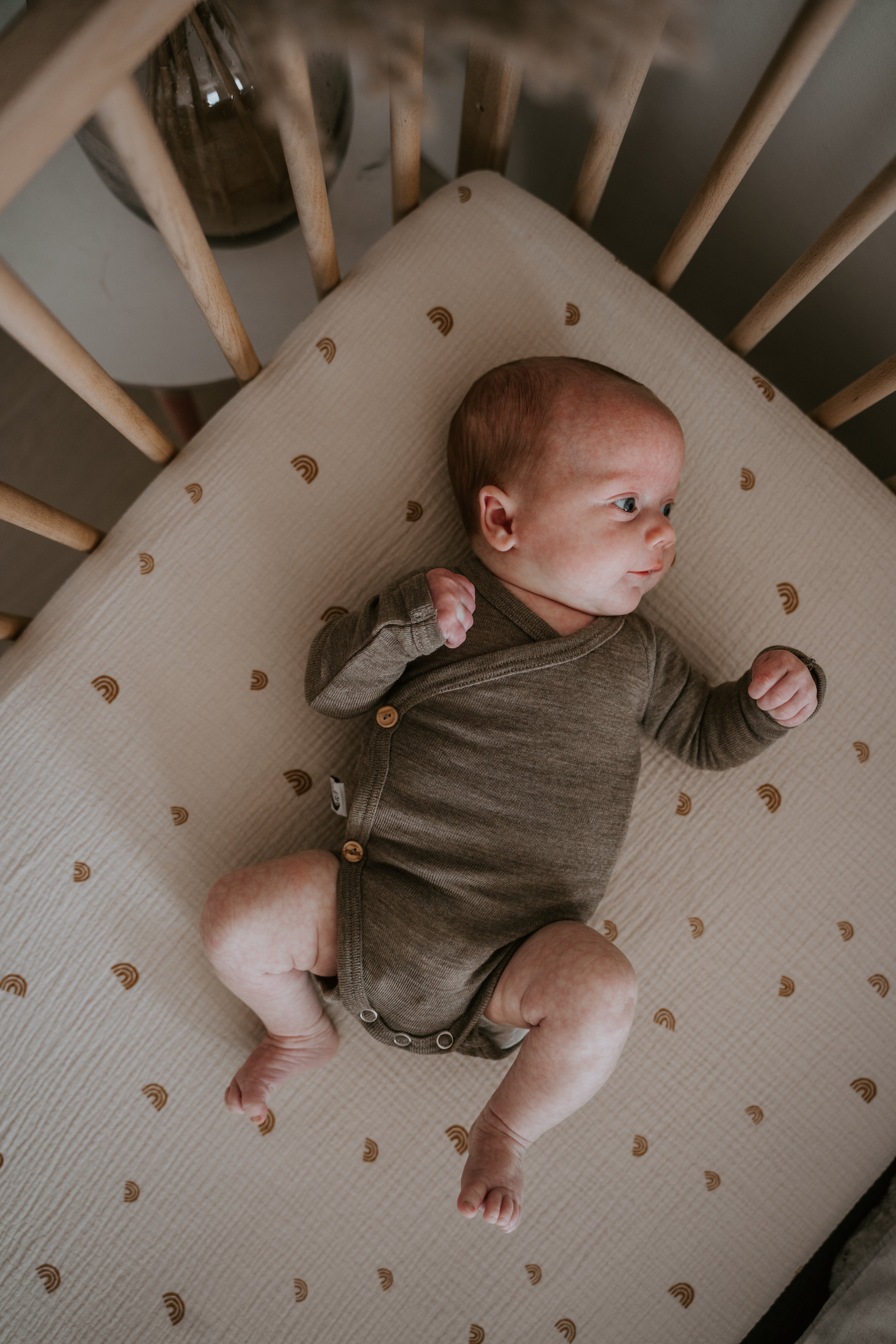 Meegroei overslagromper Merinowol Taupe