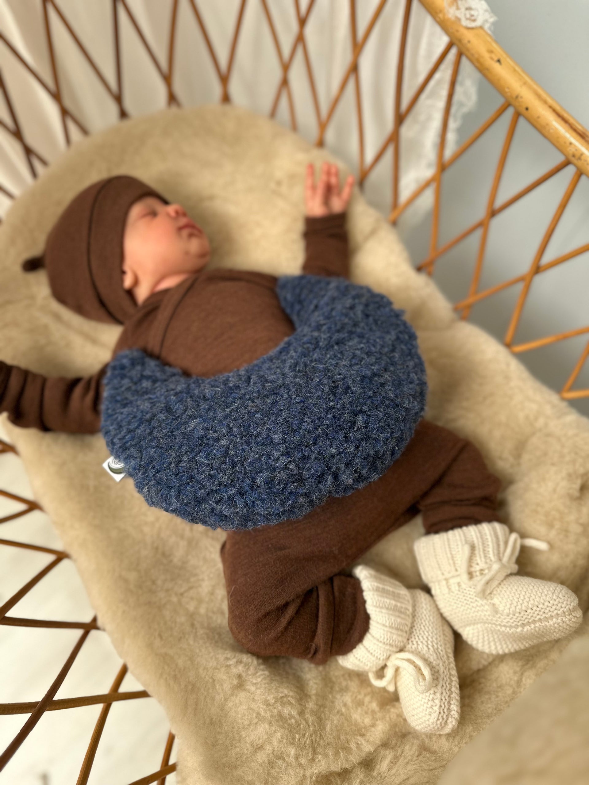 Warmtemaantje Teddy Merinowol - Denim