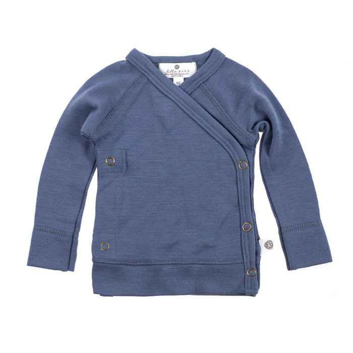 Overslagshirtje merinowol Vintage Indigo