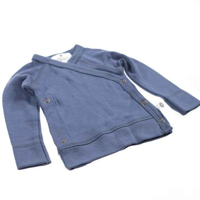 Overslagshirtje merinowol Vintage Indigo