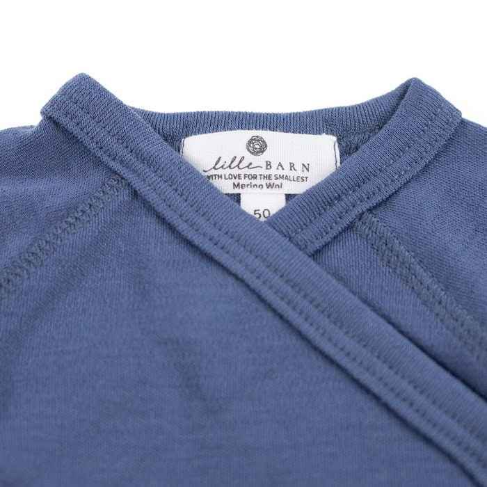 Overslagshirtje merinowol Vintage Indigo