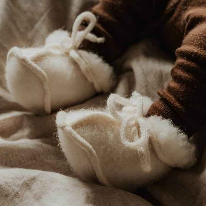 Babyslofjes Teddy Merinowol Nature