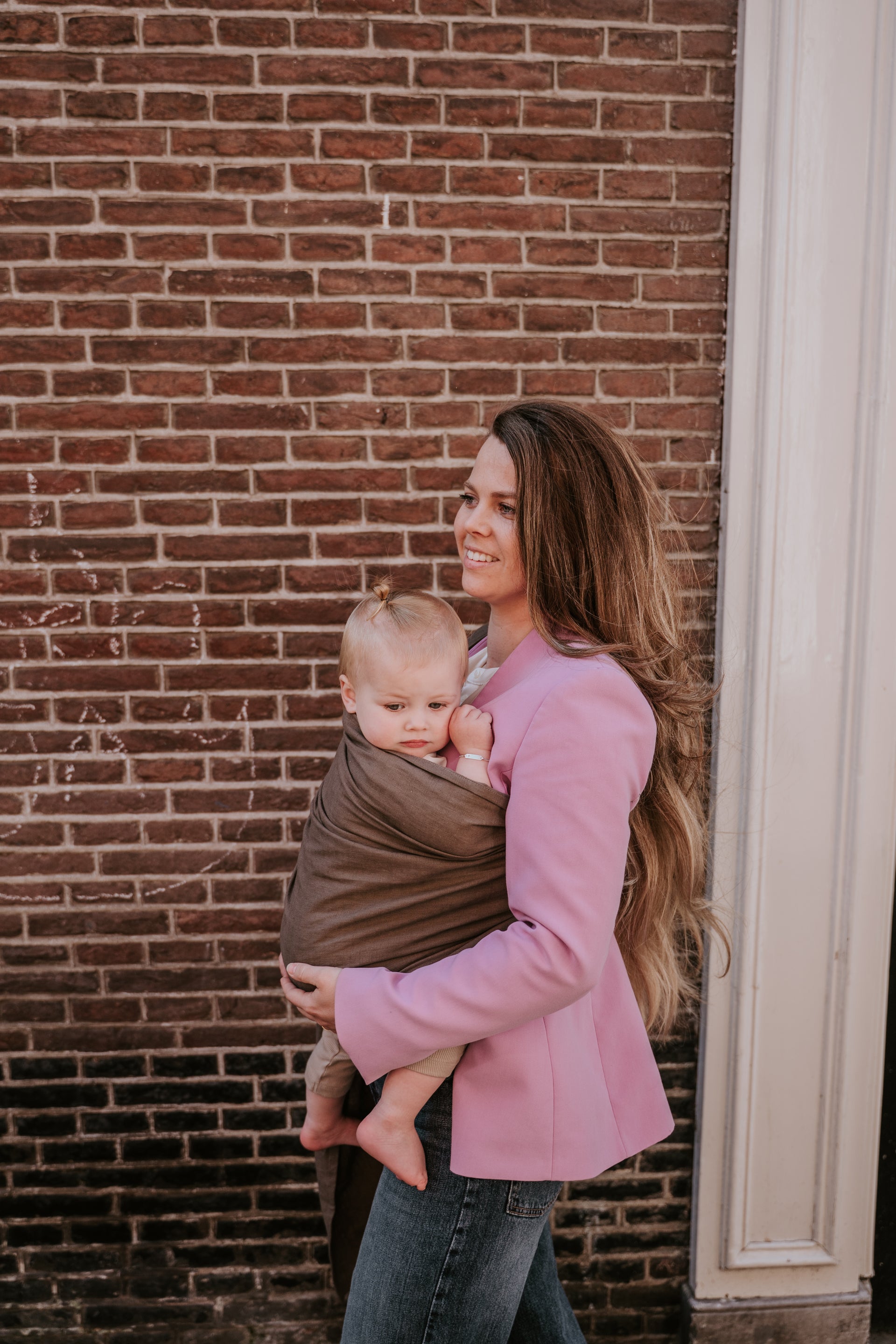 Ringsling linnen stone natural cosy kids 3