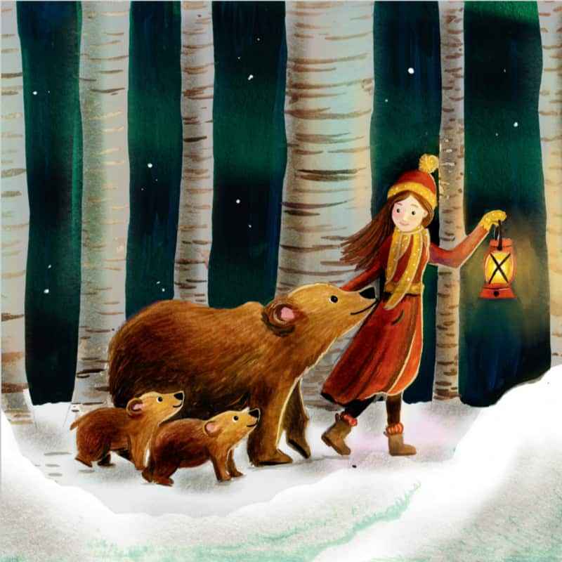 Plaat voor Seizoenenlamp: Walking with Bears