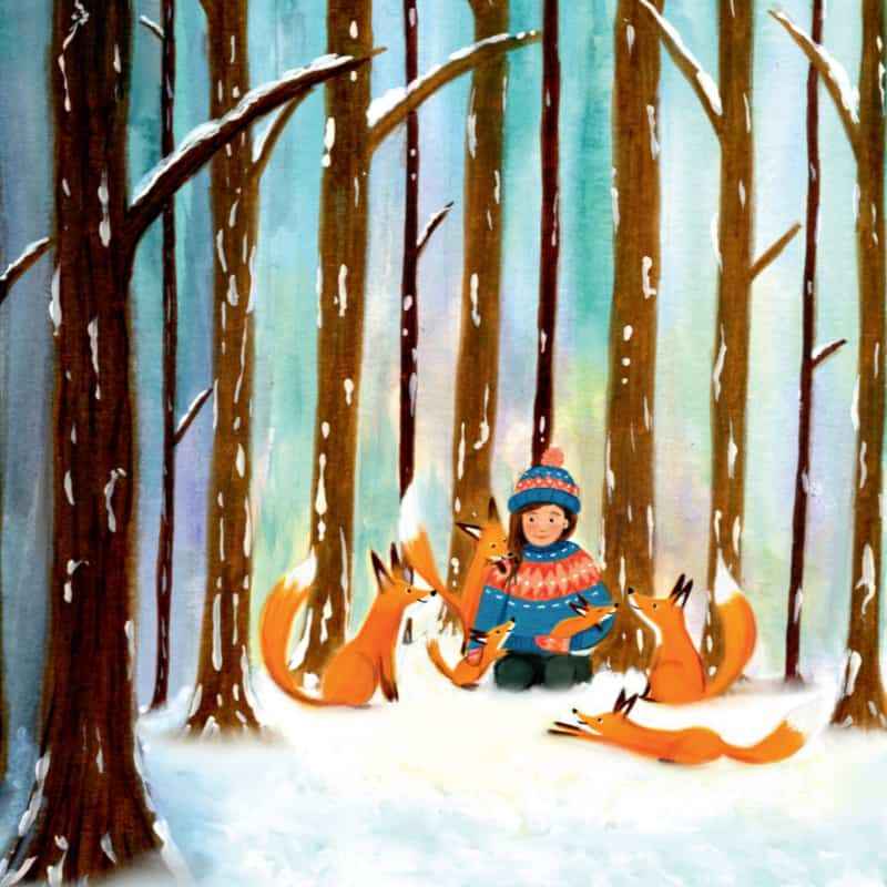 Plaat voor Seizoenenlamp: Cosy snow