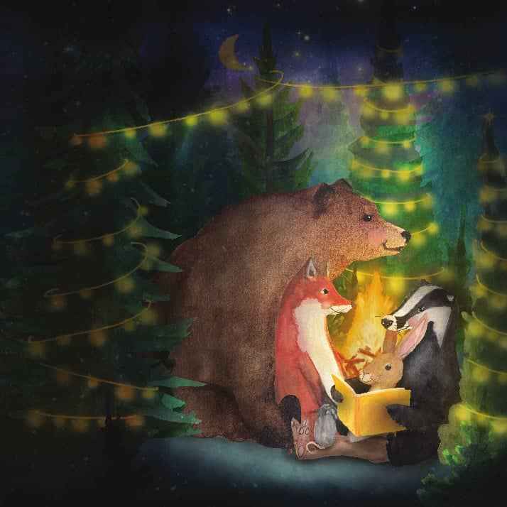 Plaat voor Seizoenenlamp | Reading stories