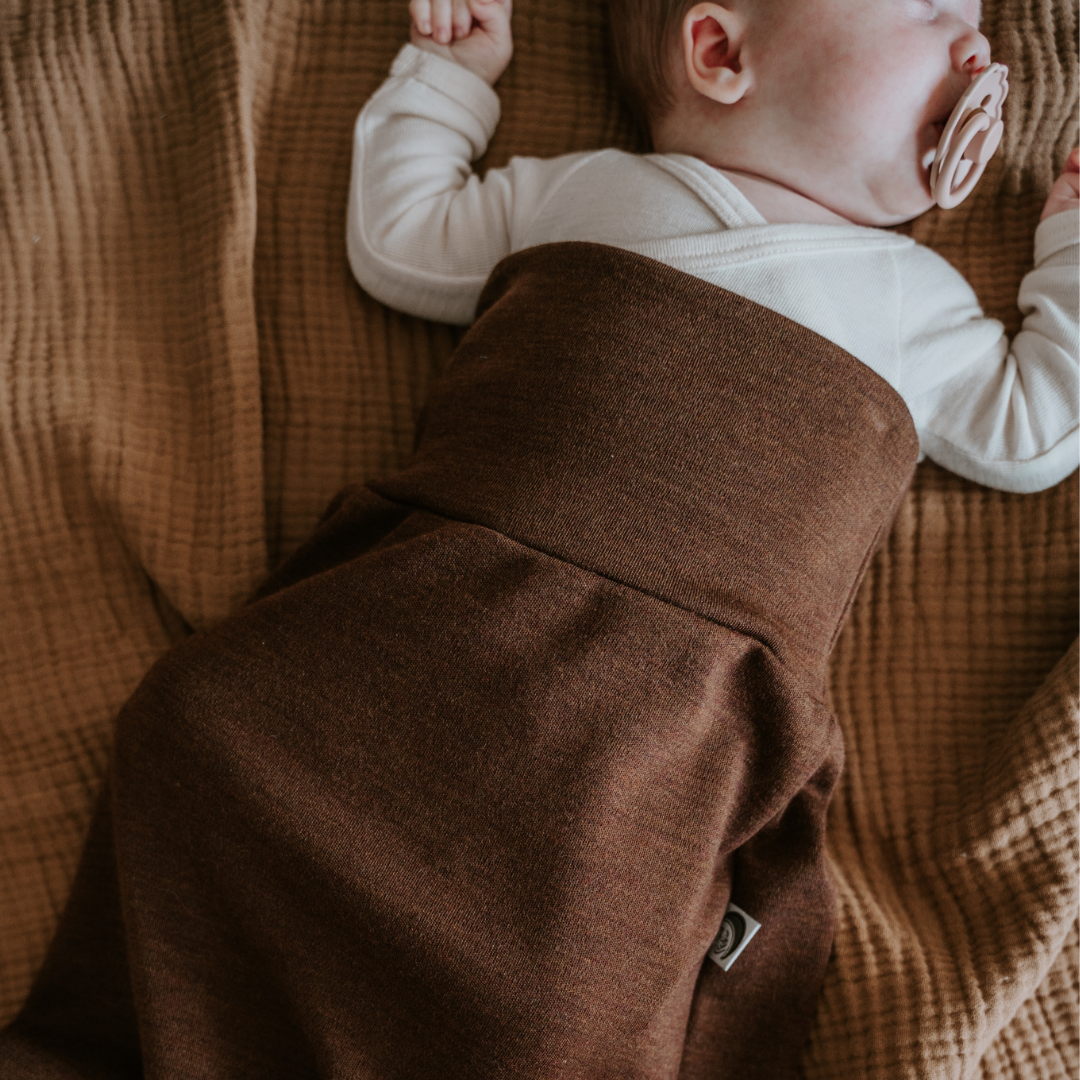 trappelzakje cocoon merinowol brown