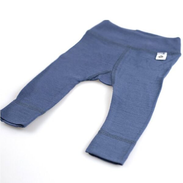 Lille barn babybroekje merinowol vintage indigo
