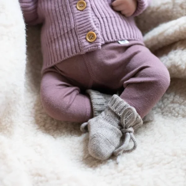 Lille barn babybroekje merinowol Twilight mauve
