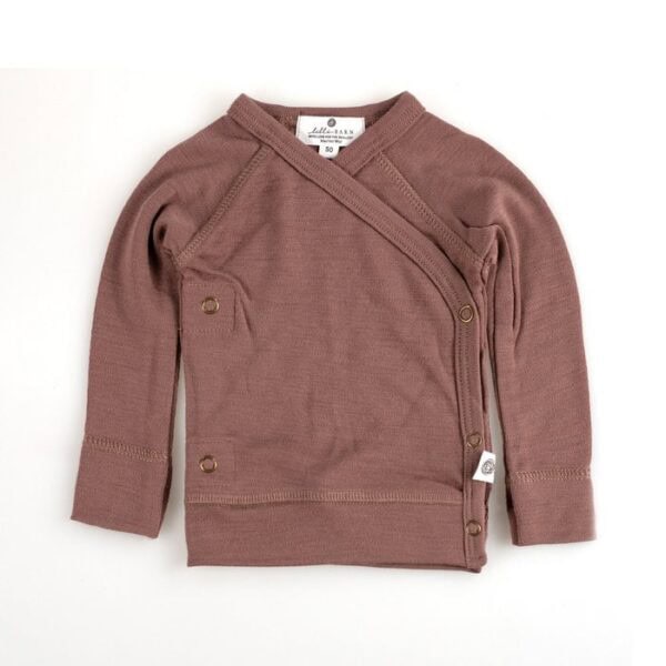 Overslagshirtje merinowol Twilight mauve Lille barn