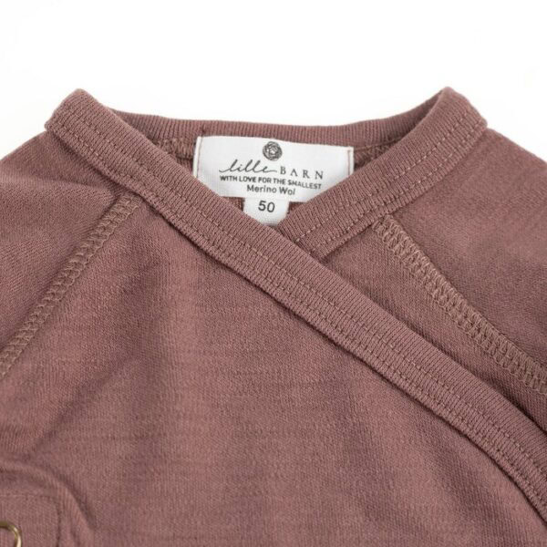 Overslagshirtje merinowol Twilight mauve Lille barn